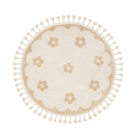 Tapis rond lavable pour enfant - Moos Flower Crème - sfeer