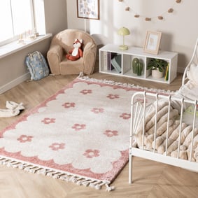 Tapis lavable pour enfant - Moos Flower Rose