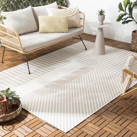 Tapis d'extérieur - Capri Lines Beige/Crème