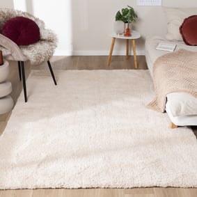 Tapis lavable à poils longs - Ziggy Crème