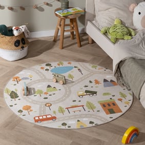Tapis de jeu rond voiture - Rocky Ride Gris