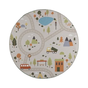 Tapis de jeu rond voiture - Rocky Ride Gris - sfeer