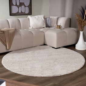 Tapis rond berbère - Aicha Taupe