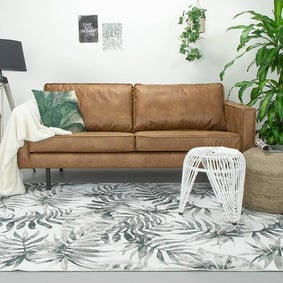 Tapis botanique - Palmier Leaves Gris