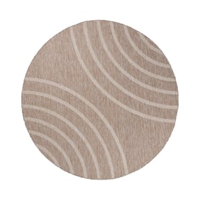 Tapis d'intérieur et d'extérieur rond - Sierra Curves Beige/Crème - sfeer