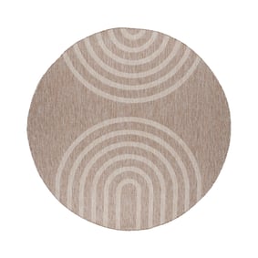 Tapis d'intérieur et d'extérieur rond - Sierra Arches Beige/Crème - sfeer