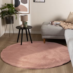 Tapis rond à poils courts – Cozy Rose