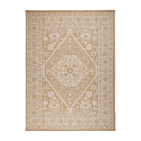Tapis d'extérieur en jute - Daisy Medallion Blanc - sfeer