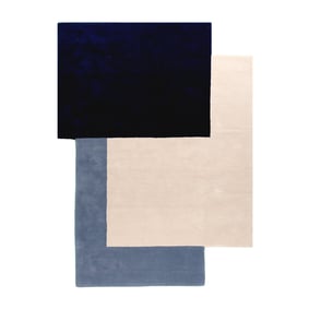 Tapis en laine abstrait – Jules Crème/Bleu - sfeer
