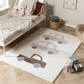 Tapis chambre d'enfant - Bowie Auto Crème