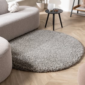 Tapis rond à poils longs - Yves Gris Clair