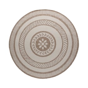 Tapis d’extérieur rond en jute – Nusa Medallion Beige/Crème - sfeer