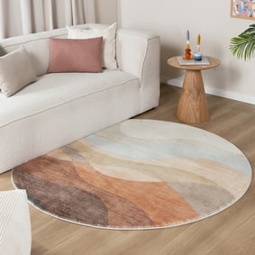 Tapis rond moderne - Field Terra Rouge