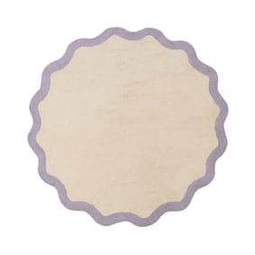 Tapis Rond Lavable – Hazy Lilas/Crème - product