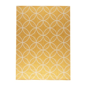Tapis d’extérieur géométrique – Faro Ripple Jaune - sfeer