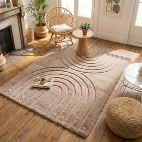 Tapis doux à poils longs - Carvy Arches Taupe