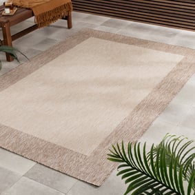 Tapis d'intérieur et d'extérieur - Sierra Border Crème/Beige