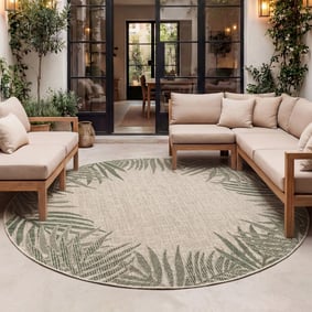 Tapis d'extérieur rond - Tiga Edge Vert