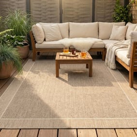 Tapis d'extérieur en jute - Fora Edge Naturel