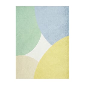 Tapis géométrique – Swing Circles Bleu/Vert - sfeer