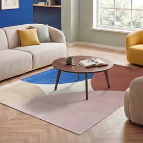 Tapis géométrique – Swing Circles Bleu/Rose