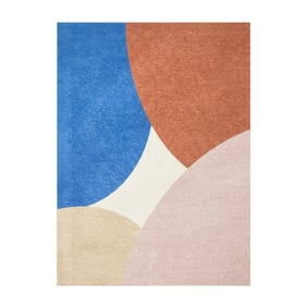 Tapis géométrique – Swing Circles Bleu/Rose - sfeer