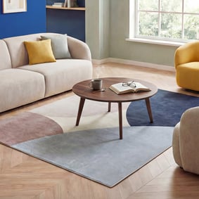 Tapis géométrique – Swing Circles Bleu/Marron