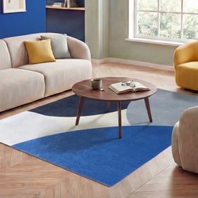Tapis géométrique – Swing Circles Bleu