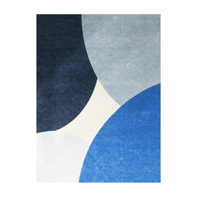 Tapis géométrique – Swing Circles Bleu - sfeer
