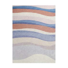 Tapis géométrique – Swing Waves Bleu/Rose - sfeer