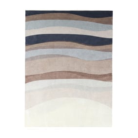 Tapis géométrique – Swing Waves Bleu/Marron - sfeer