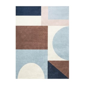 Tapis géométrique – Swing Shapes Bleu/Brun - sfeer