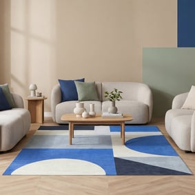 Tapis géométrique – Swing Shapes Bleu