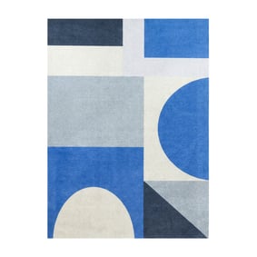 Tapis géométrique – Swing Shapes Bleu - sfeer