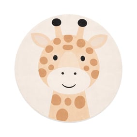 Tapis de jeu rond lavable pour enfants – Sammy Girafe Beige - product