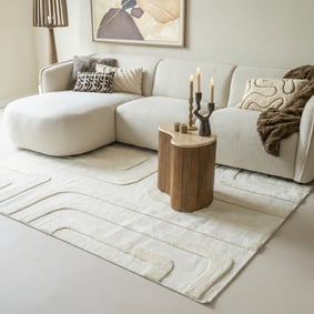 Tapis en laine – Judith Lines Crème