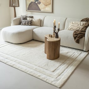 Tapis en laine – Judith Border Crème