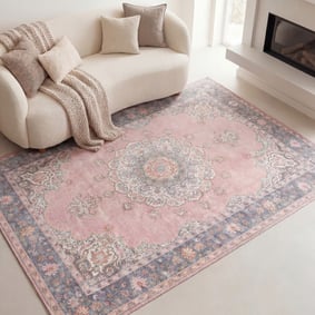Tapis vintage - Lily Medallion Rose