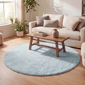 Tapis rond à poils longs - Lofty Bleu Clair