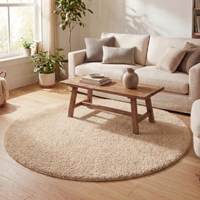 Tapis rond à poils longs - Lofty Beige