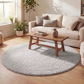 Tapis rond à poils longs - Lofty Gris Clair
