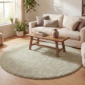 Tapis rond à poils longs - Lofty Menthe