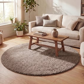Tapis rond à poils longs - Lofty Taupe