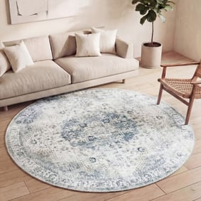 Tapis rond vintage - Lago Gris