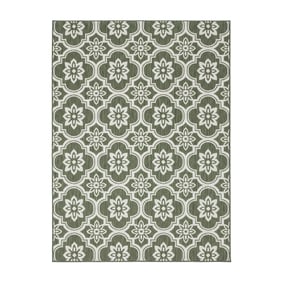 Tapis d’extérieur – Rio Flower Vert - sfeer