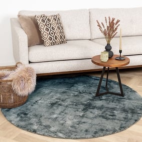 Tapis rond en viscose - Pearl Bleu/Vert