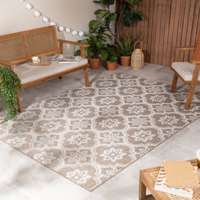 Tapis d’extérieur – Rio Flower Beige