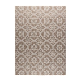 Tapis d’extérieur – Rio Flower Beige - sfeer