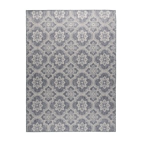 Tapis d’extérieur – Rio Flower Bleu - sfeer
