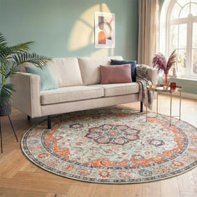 Tapis rond vintage - Imagine Medallion Vert